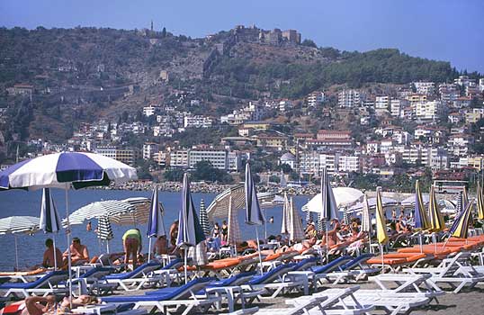 stra stranden i Alanya, Turkiet