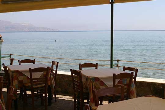 Lunch p stranden, Almirida, Kreta